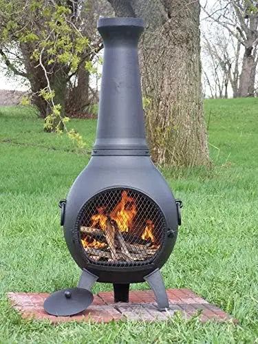 Freestanding Outdoor Chiminea with Cooking Grate