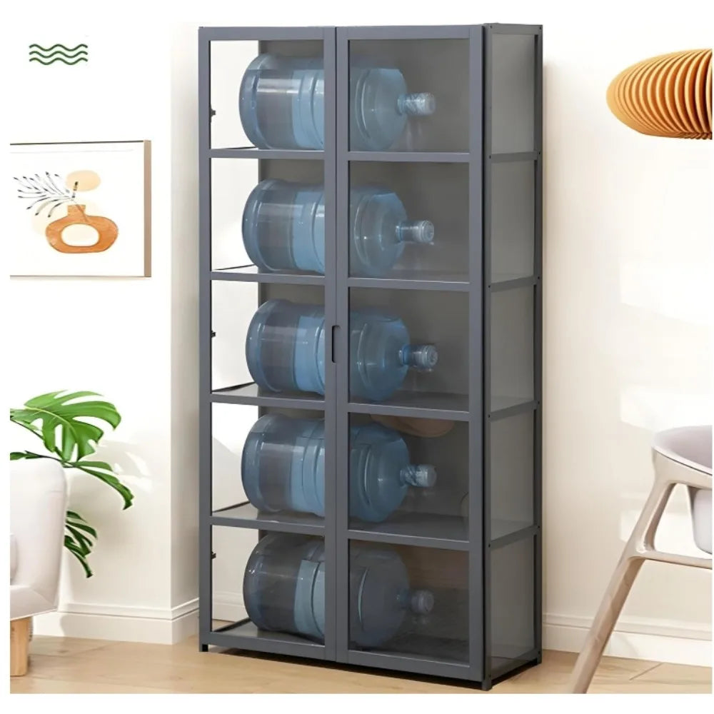 Modern Bamboo & Acrylic Display Cabinet