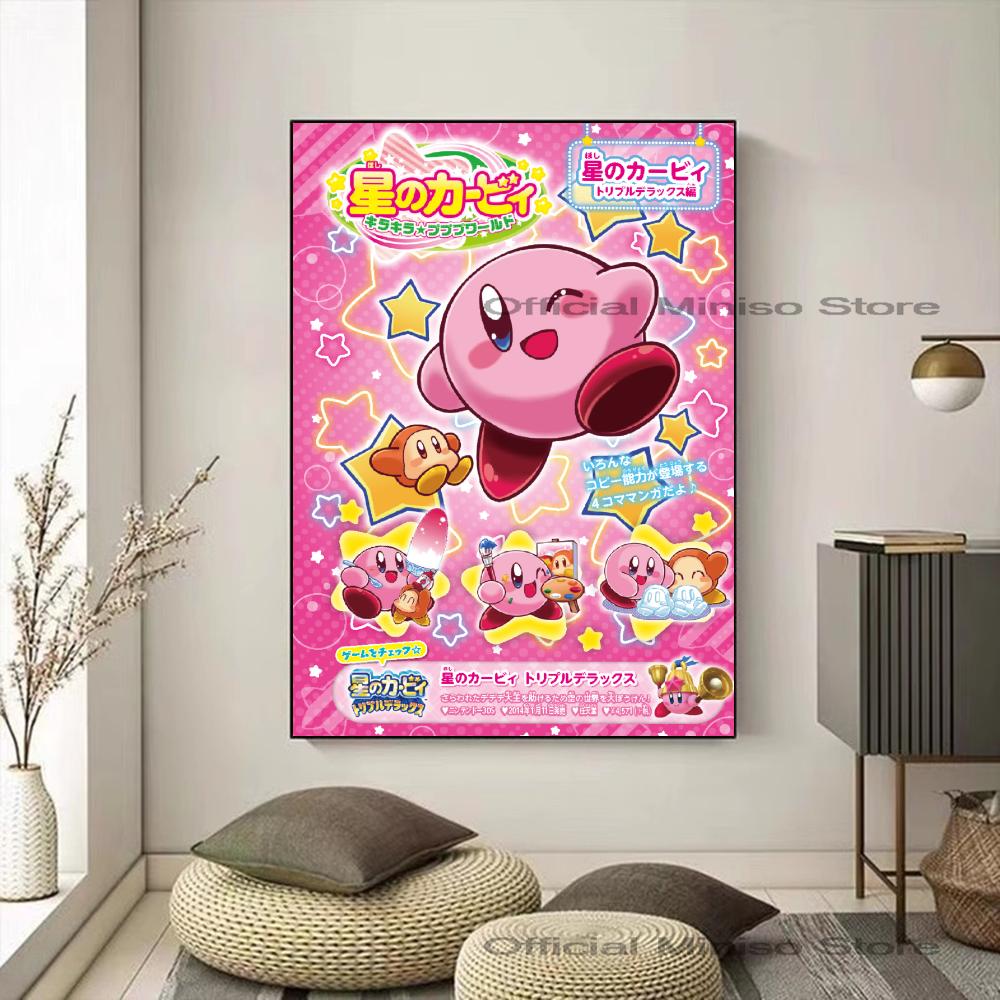 Cartoon Cute K-Kirby Poster Poster Paper Print Home Living Room Bedroom Entrance Bar Restaurant Cafe Art Painting Decoration