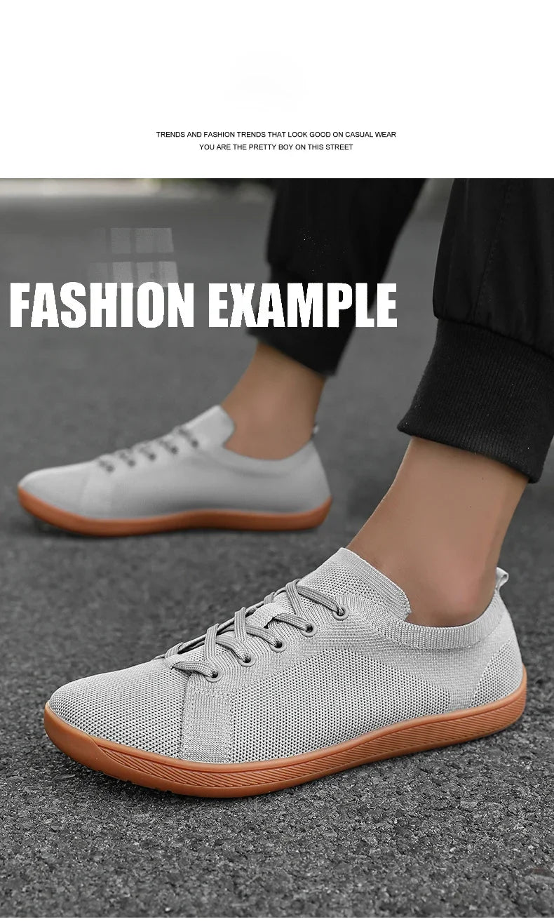 New Unisex Wider Shoes Breathable Mesh Men Barefoot Wide-toed Shoes Brand Flats Soft Zero Drop Sole Wider Toe Sneakes Large Size