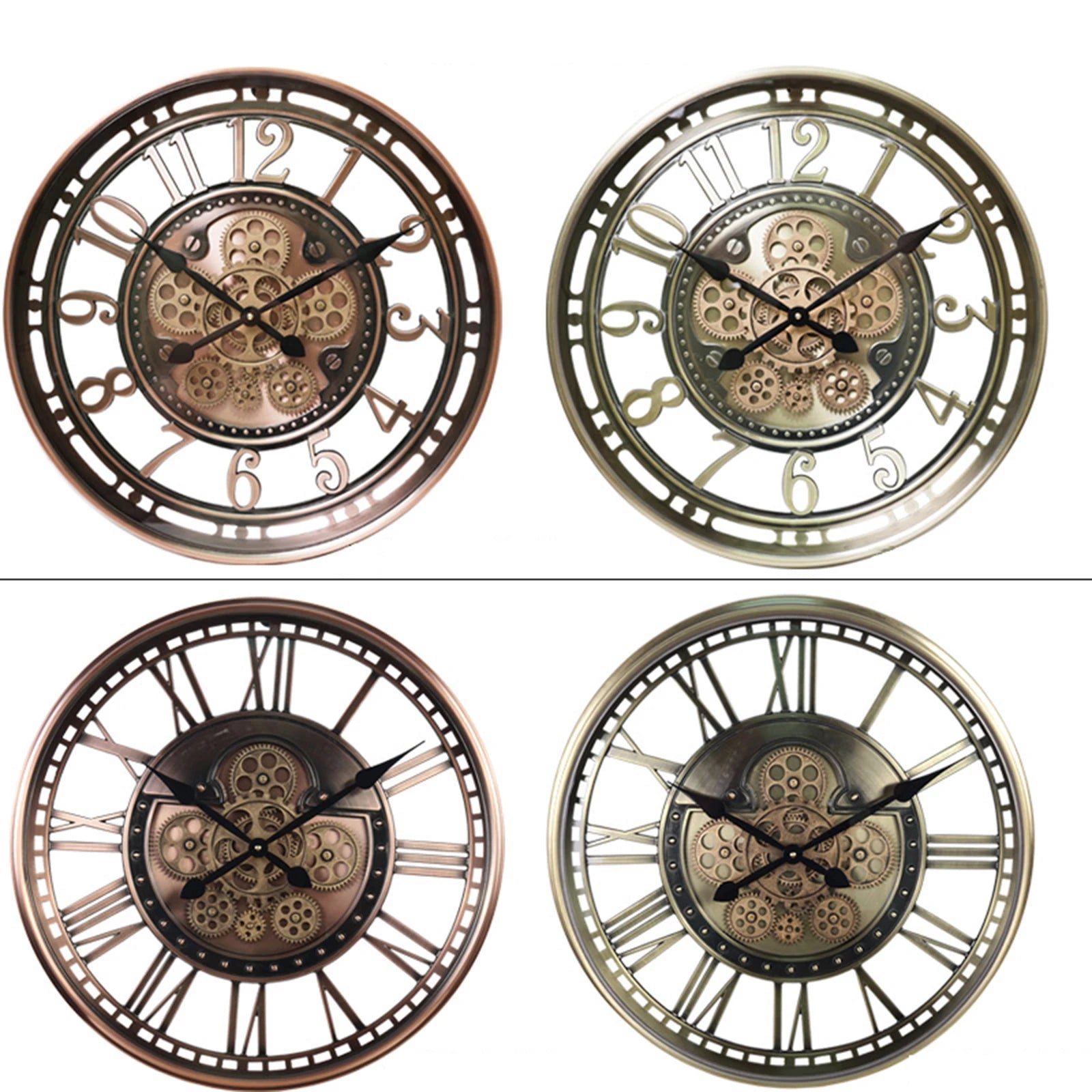 Moving Gear Wall Clock – Retro Industrial Steampunk Design