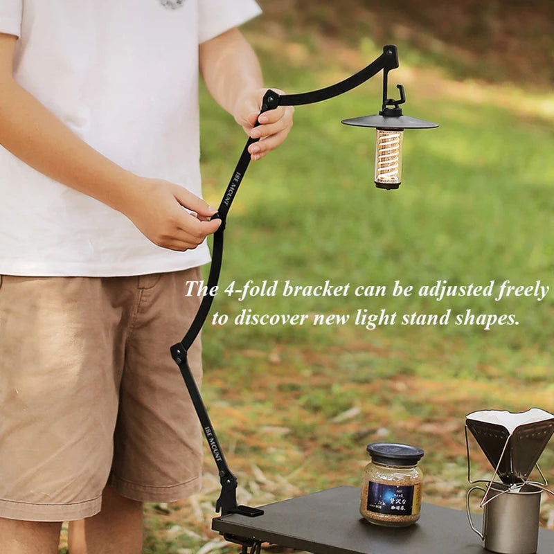 Camping Light Stand Multi-Shaped 360° Adjustable Foldable Lantern Hangers With Storage Bag Tourist Light Shelf Lighting Brackets