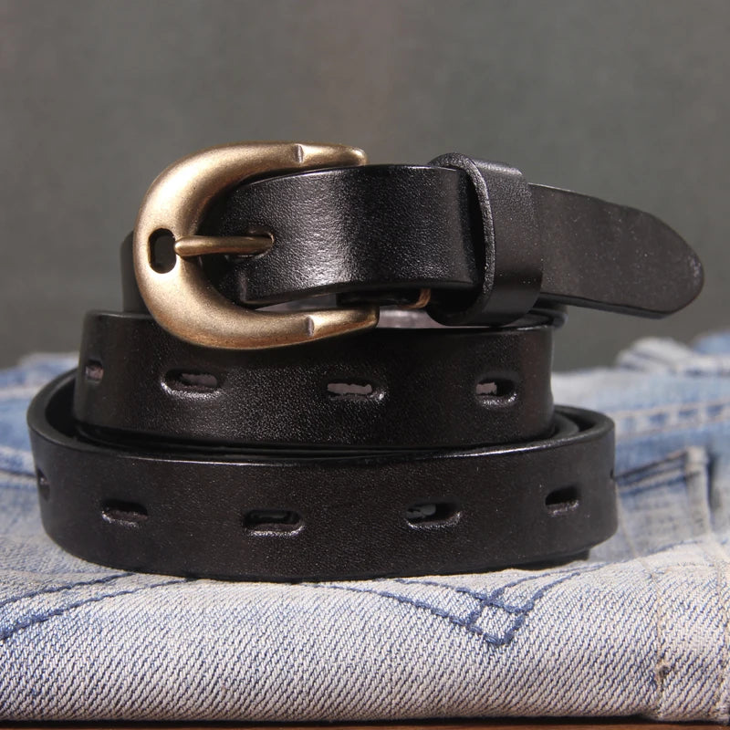 Vintage Luxe Cowhide Leather Belt