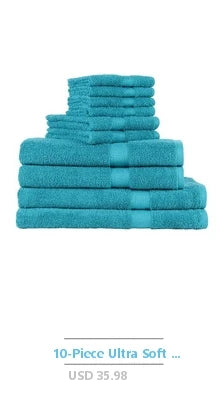 Luxurious Navy Bathroom Towel Set 6-Piece Combed Cotton Absorbent Loop Design Easy Care Towel Set