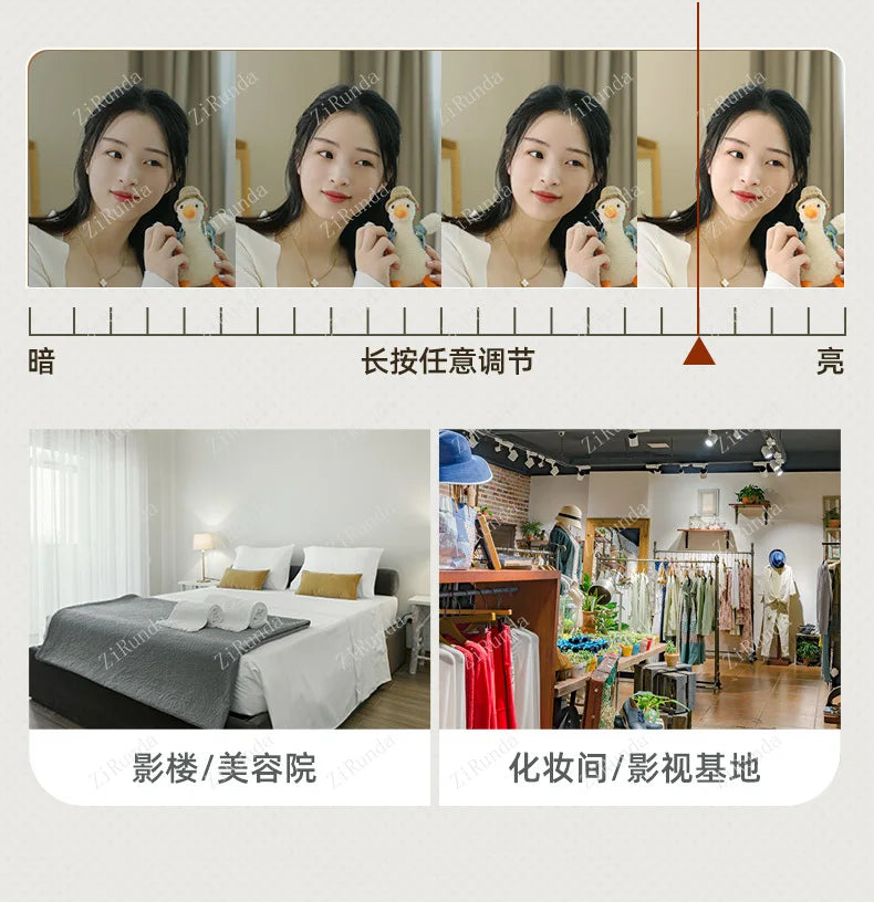 Makeup mirror Desktop desktop with lamp Dresser mirror Light luxury special-shaped LED advanced smart mirror