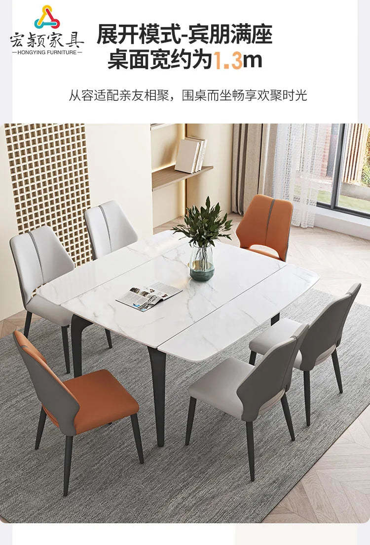 Extendable Poker Dining Table Study Folding Slate Modern Coffee Tables White Simple Tavoli Da Pranzo Kitchen Furniture HD50CZ