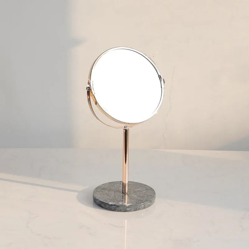 Makeup Mirror Light luxury retro European metal gold home desktop square round mirror dormitory makeup