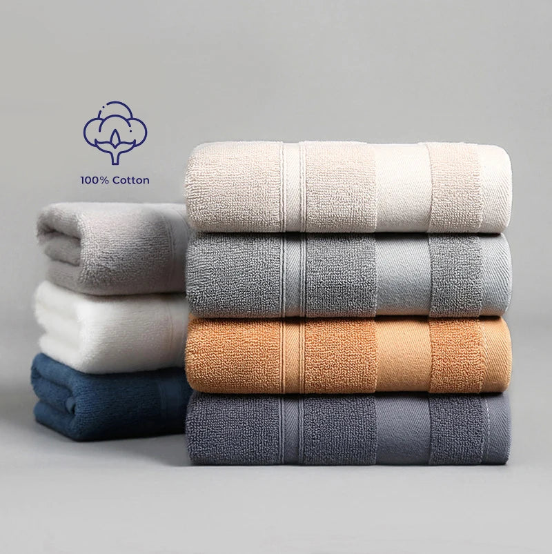 Battilo 100%Cotton Absorbent&Soft Face/Hand Towels Luxury Hotel Spa Bathroom Towel Solid Soft Face Towel 2Pcs Bath Towel Set