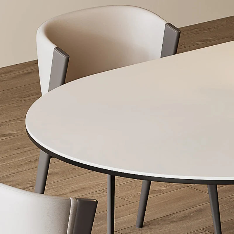 Minimalist Modern Dining Table Oval Receptionist Coffee Slate Bar Tables Simple Design Muebles Cocina Kitchen Furniture HD50CZ