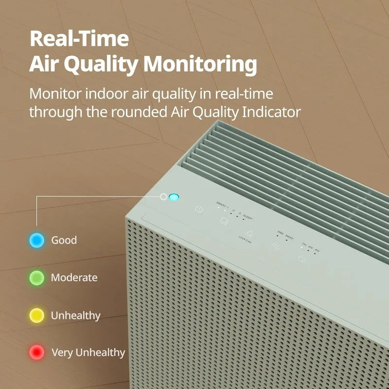 COWAY Air Purifiers for Home Bedroom   Washable Filter,   Air Purifier with Air Quality Monitor, Cleaning Appliances