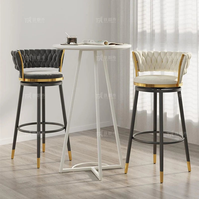 Reception  Bar Stools Dining Swivel Office High Luxury Furniture Manicure Minimalist Modern Bancos Para Barra Furnitures TD50DC