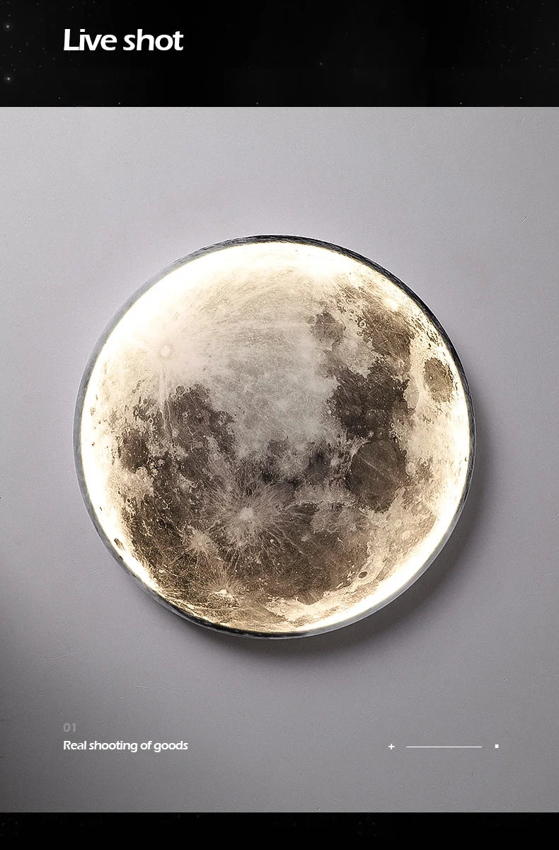 Modern minimalist moon wall lamp creative mural living room background wall decoration lamp art bedside wall light