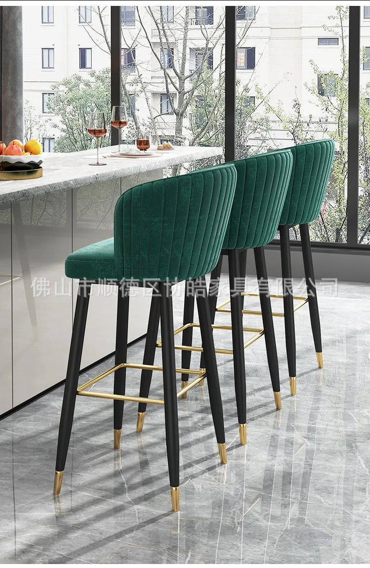 Kitchen Luxury Bar Stool Cafe Salon Design Counter Office Chair Manicure Gaming Reception Bancos Para Barra Bar Furniture TD50DC