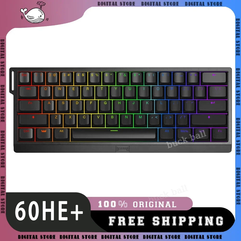 Wooting 60he+ Mechanical Keyboards 3mode USB/2.4G/Bluetooth Wireless Keyboard Gasket Rgb Hot-Swap Custom Gaming Keyboads Gifts