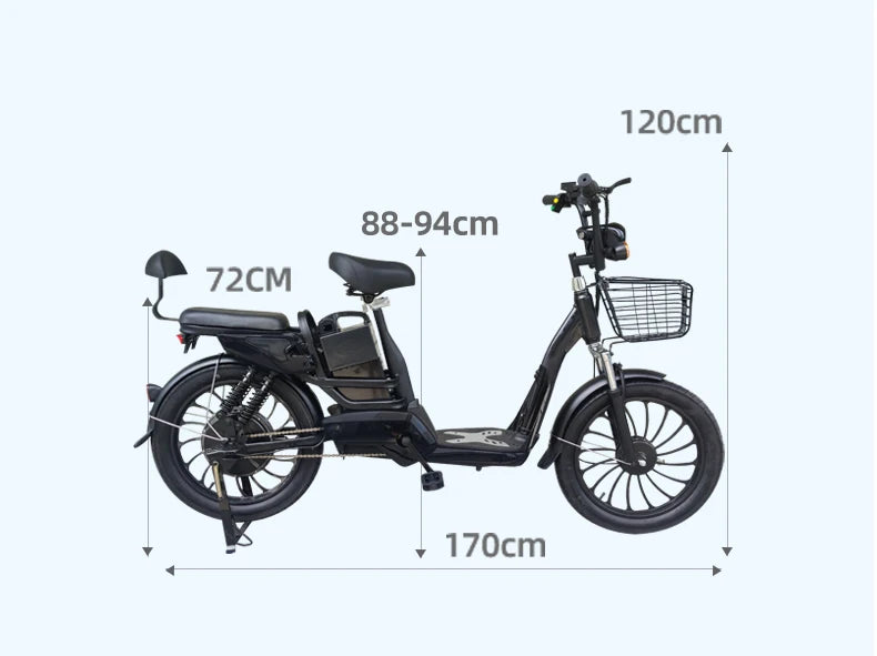 20 Inch No. 9 Fat Tire Household Electric Bicycle Two Seat E-bike 350W электровелосипед Lithium Battery Electric Bike