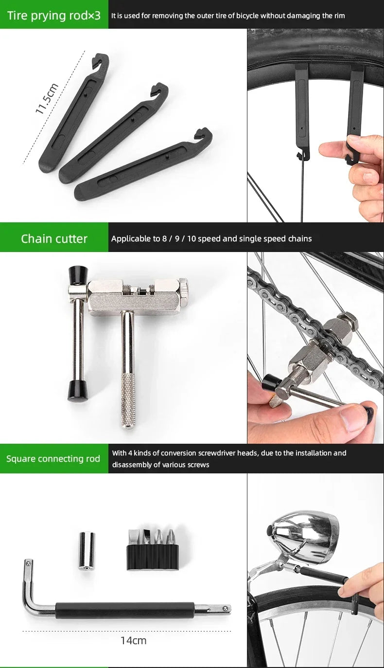 ROCKBROS Bicycle Tool Sets Box Cycling Tools Professional Bike Multifunction Bicycle Repair Tool Key Set Cycling Tools