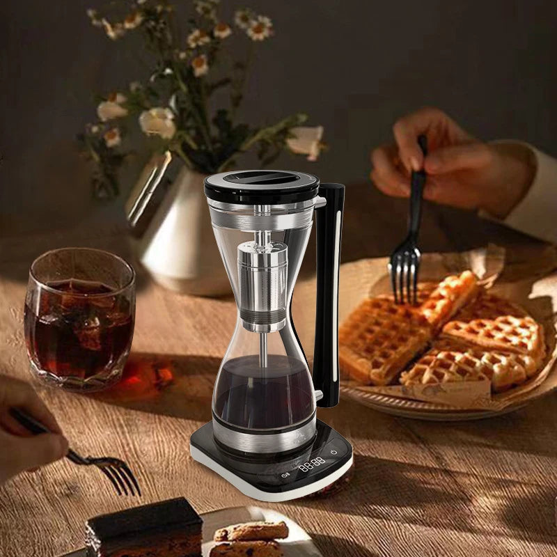 High-End Light Luxury Siphon Coffee Pot Office Home Small Automatic Coffee Pot Matching Base Coffee Utensils