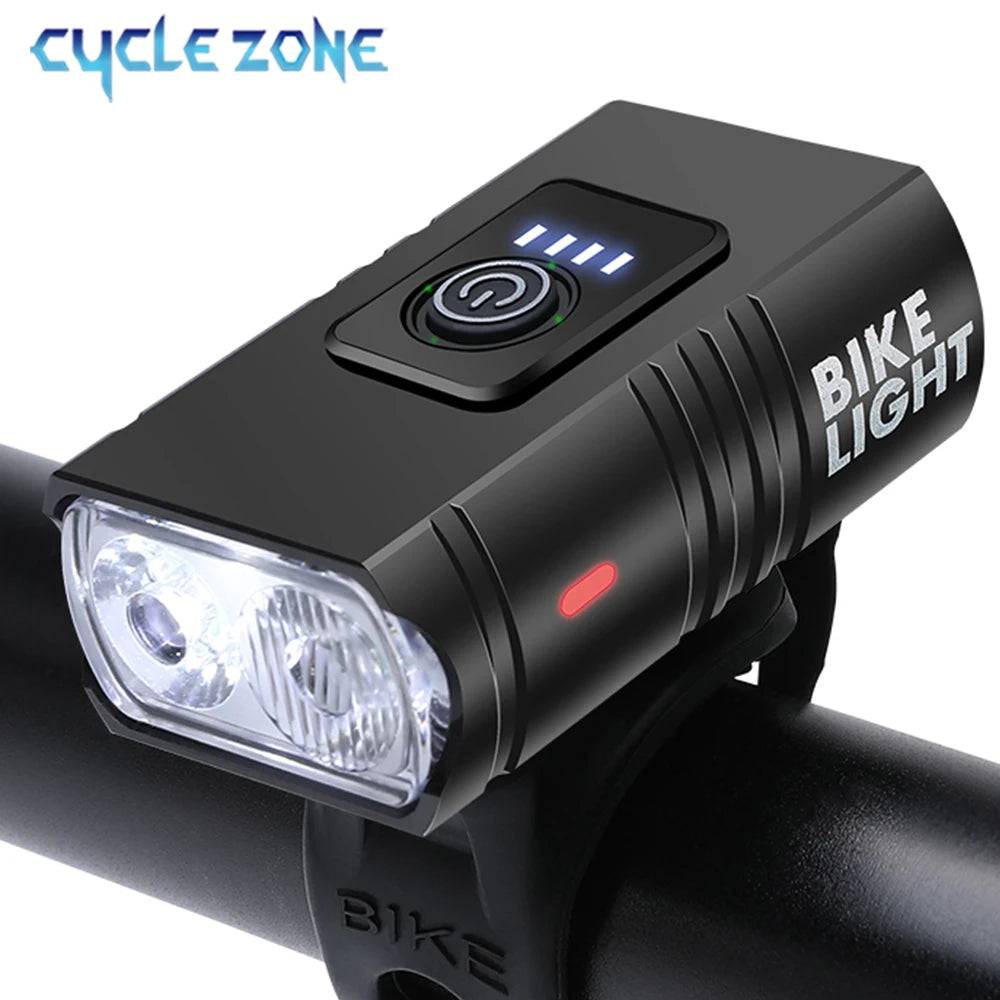 T6 LED Bike Light USB Rechargeable Bicycle Lights Front 6 Modes MTB Flashlight Bicycle Headlight for Cycling Bicycle Front Lamp