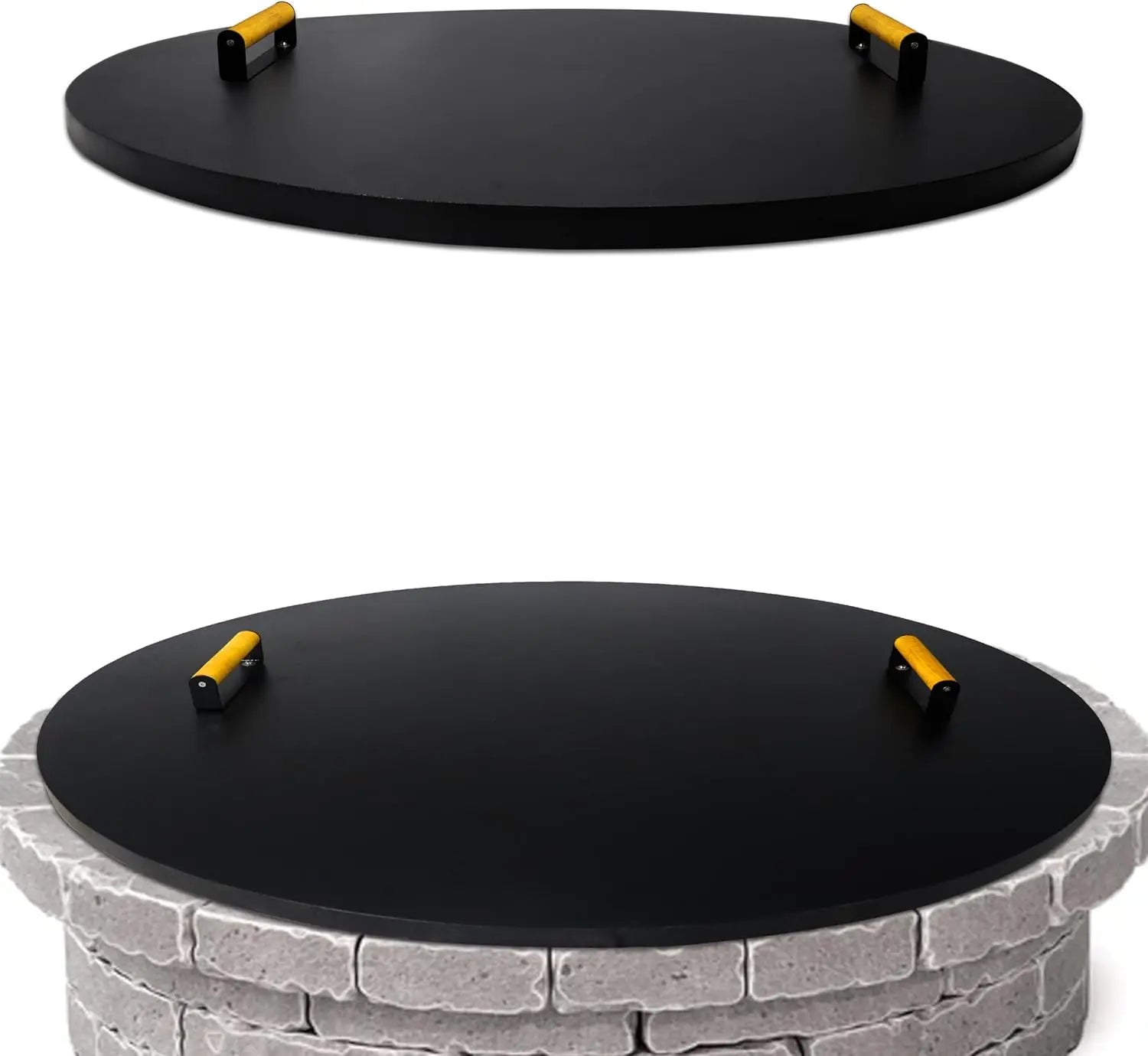 Round Fire Pit Cover with Ergonomic Handles