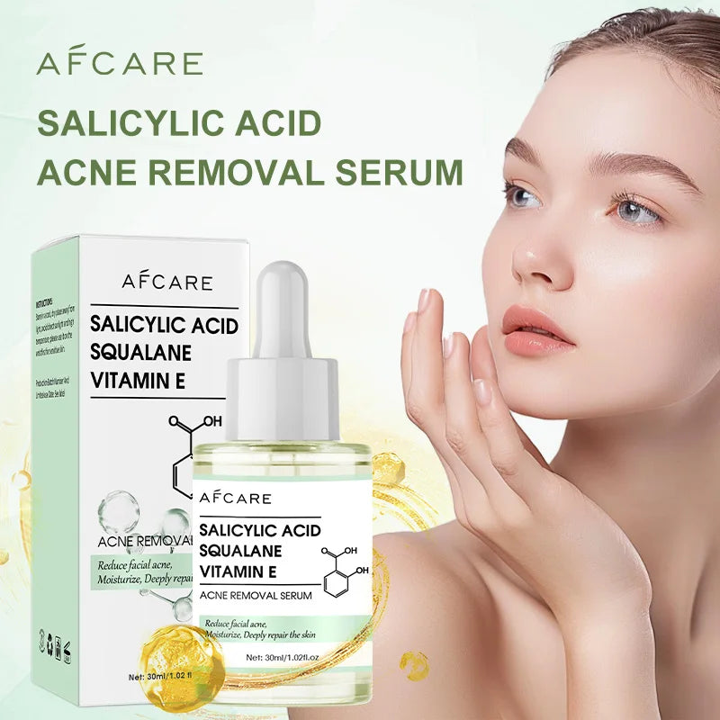 Salicylic Acid Acne Removing Serum Squalane Shrink Pores Facial Essence Vitamin E Moisturizing Skincare Products