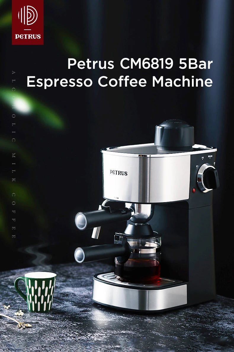 Petrus Coffee Machine Espresso Coffee Maker With Fancy Milk System Milk Bubble Maker