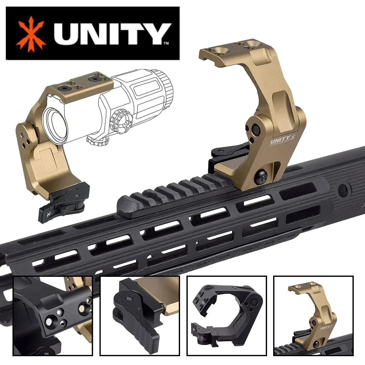 Tactical UNITY FAST OMNI FTC Magnifier Mount Optic Base G30 G33 G43 G45 551 552 553 558 2.26" Optical Height Sight Scope Mounts