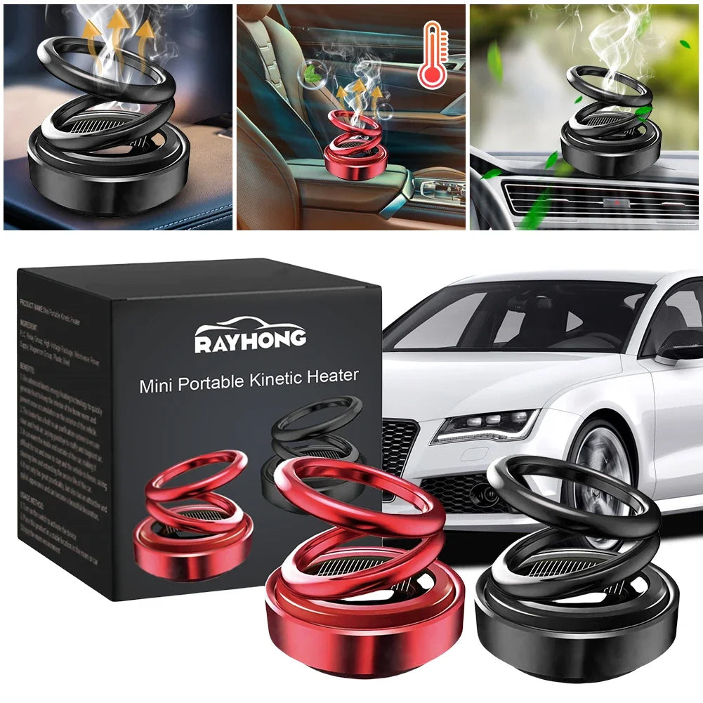 Portable Kinetic Mini Heater Car Air Freshener Solar Powered Kinetic Molecular Heater Air Purifier Diffuser Fast Heating