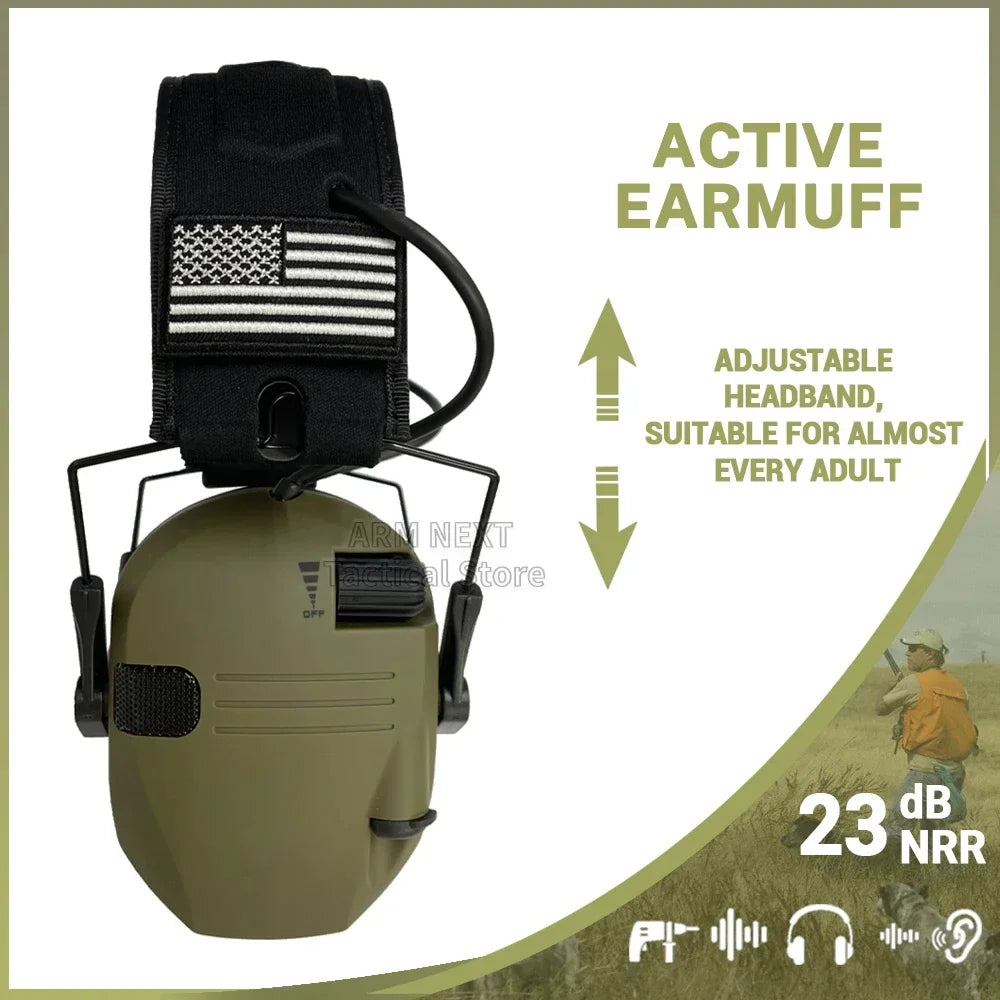 Tactical Electronic Shooting Earmuff Anti-noise Headphone Sound Amplification Hearing Protection Headset Foldable