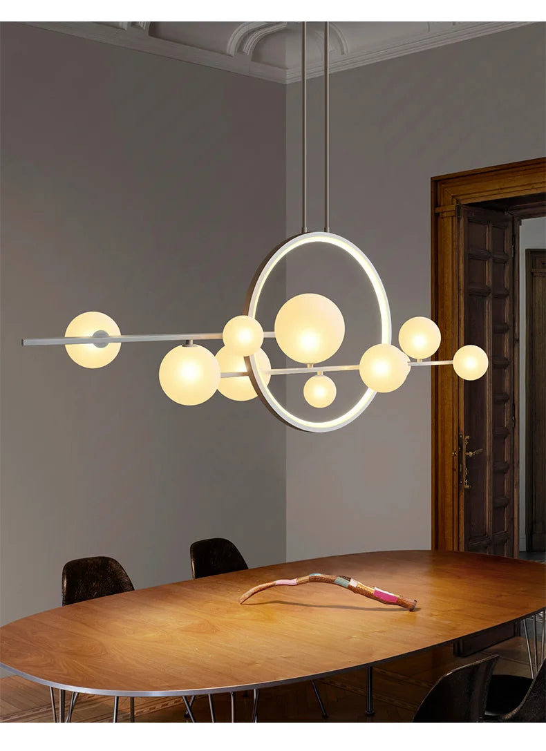 Modern LED Ceiling Novelty Glass bubble Chandelier Nordic Dining room Lamp Restaurant lighting Kitchen Home Decor Hanging lights