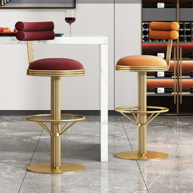 Dining Cafe Bar Stool Home Luxury Reception Modern Metal Chair Banquet Design Tall Bancos Para Barra Furniture Counter TD50DC