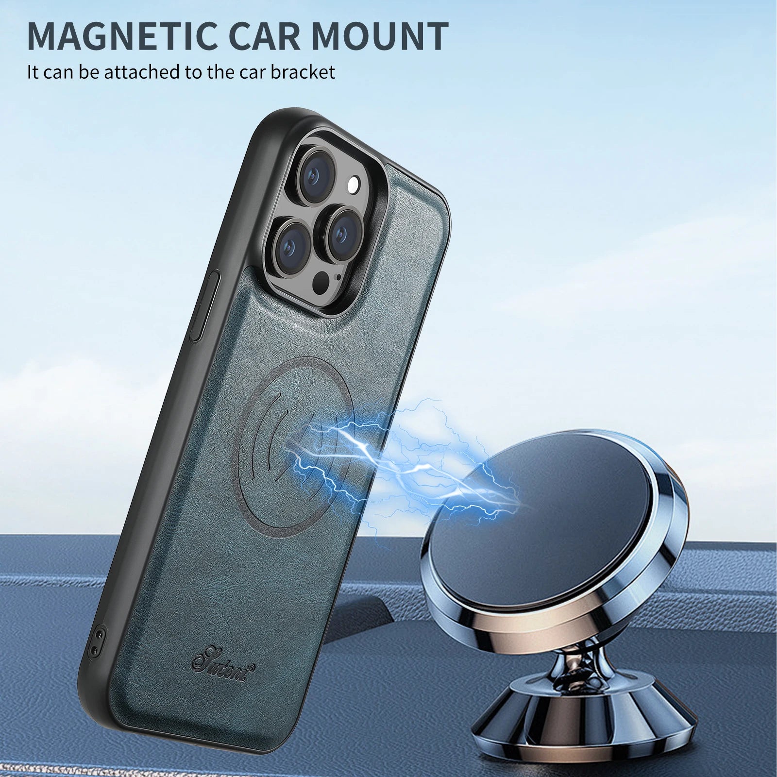 SUTENI Magnetic Card Slot Leather Wallet Bags Phone Cases For iPhone 16 15 14 13 12 Pro Max Plus Cover