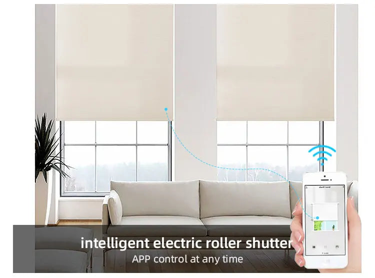 factory pattern wireless 2 layer automated roller shade transparent cord tuya motor motorized windows blinds