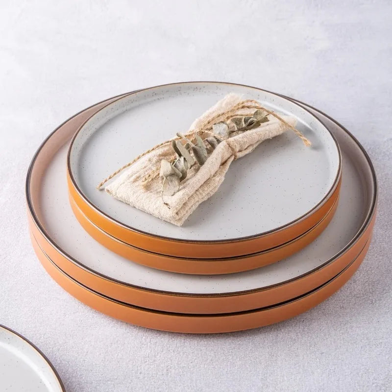 AmorArc Dinnerware Sets of 4,Modern Stoneware Plates and Bowls Sets