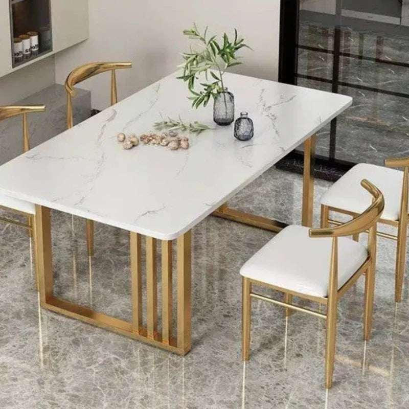 Simple Luxury Dining Table Nordic Slate Poker Coffee Living Room Table Modern Receptionist Mesa Comedor Furnitures HD50CZ