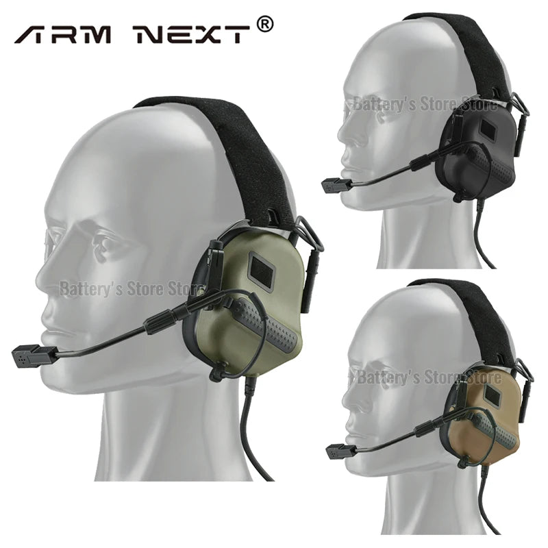 ARM NEXT Tactical Intercom Earmuff Shooting Passive Noise Canceling Earmuff Slim Hearing Protector Defender Non-Picking