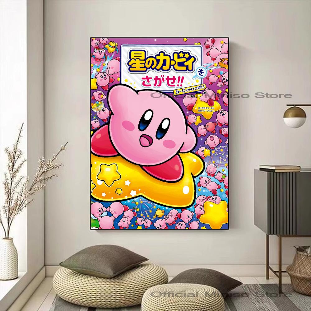 Cartoon Cute K-Kirby Poster Poster Paper Print Home Living Room Bedroom Entrance Bar Restaurant Cafe Art Painting Decoration