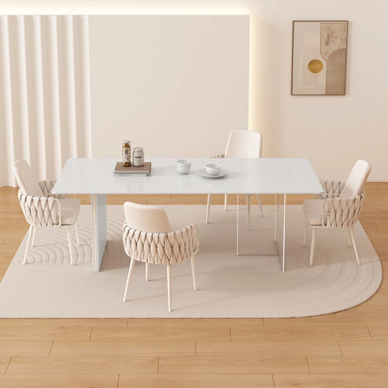 Slate White Dining Table Poker Bistro Design Simple Kitchen Table Modern Nordic Juegos De Comedor Living Room Furniture HD50CZ