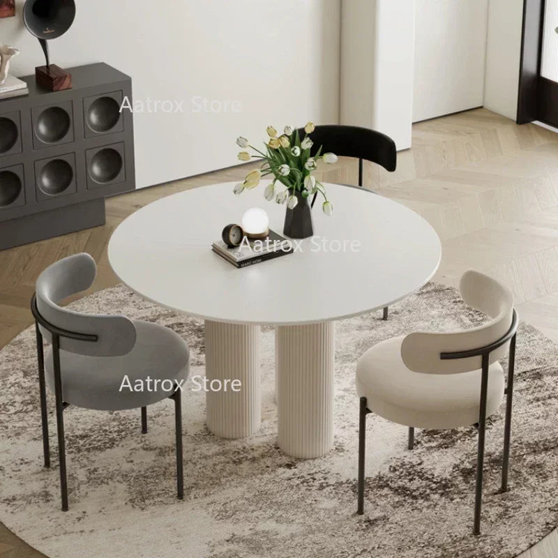 Simple Balcony Dining Table Bistro Round Nordic Modern Bar Tables Receptionist White Muebles De Cocina Kitchen Furniture HD50CZ