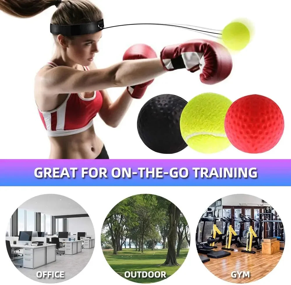 Boxing Reflex Ball Speed Force Punching Bag Fitness MMA Sanda Raising Reaction Hand Eye Agility Training Headband Gym Muay Thai