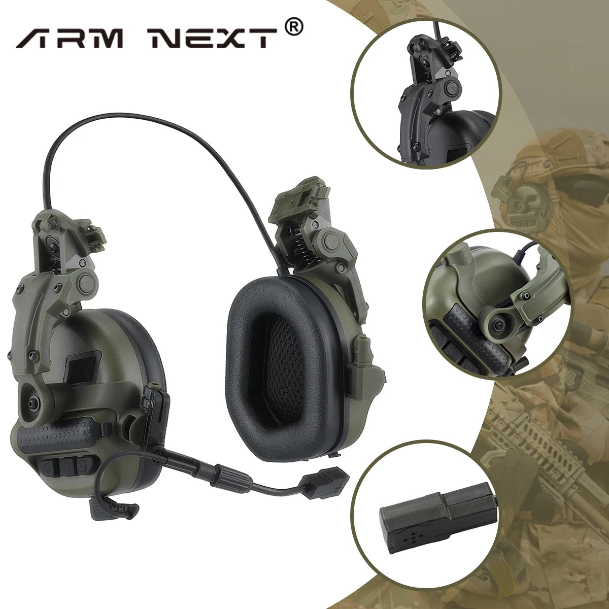 Tactical Headset Picking Noise-Cancelling Headset for Military Headset Sound amplification Radio PTT Adapter Mobile Headphone