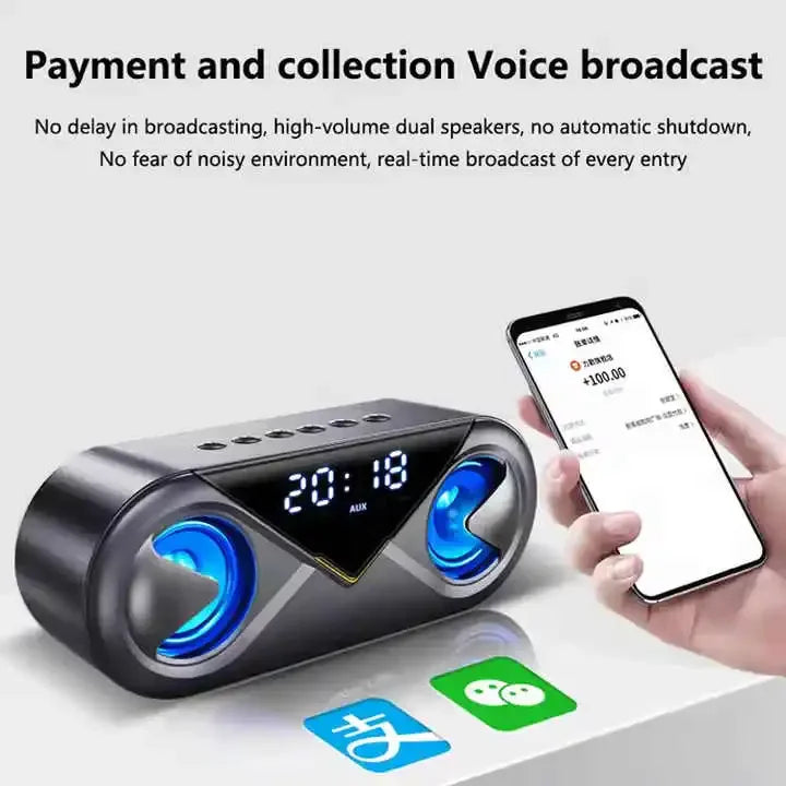 Alarm Clock Wireless Dual-speaker 3D Stereo Sound Bluetooth Speaker HIFI RGB Lights USB Sound Box Outdoor Portable Subwoofer AUX