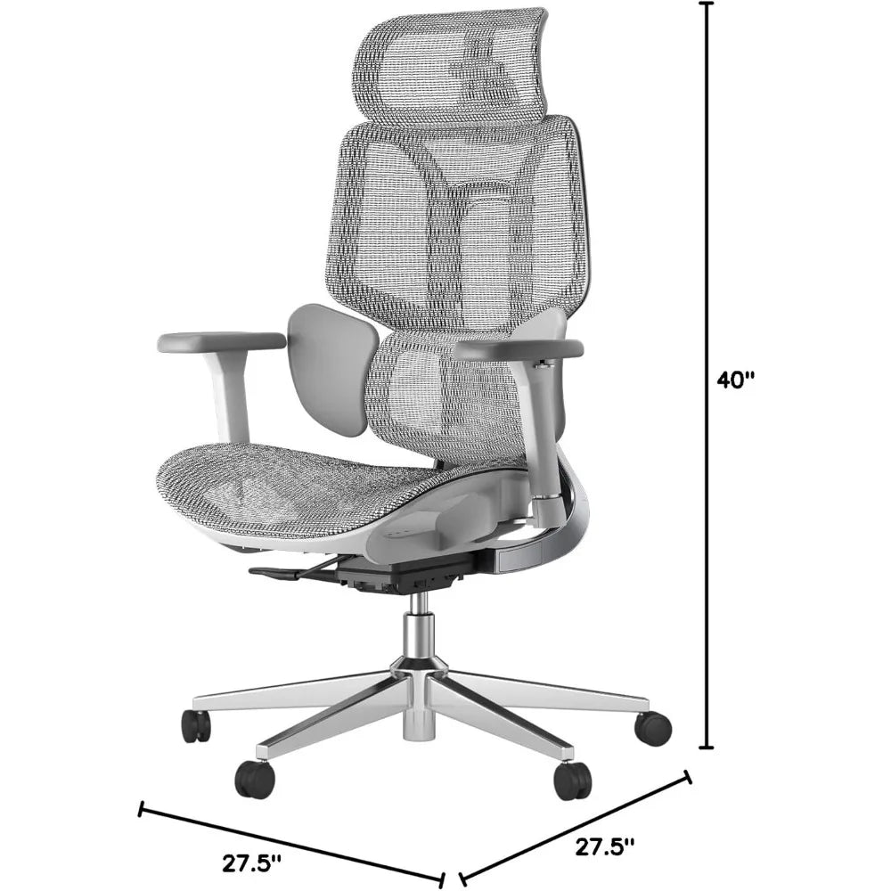 E3 Air Ergonomic Office Chair, Big and Tall Office Chair - with 3-Zone Dynamic Lumbar Support, 3D Adjustable Headrest,