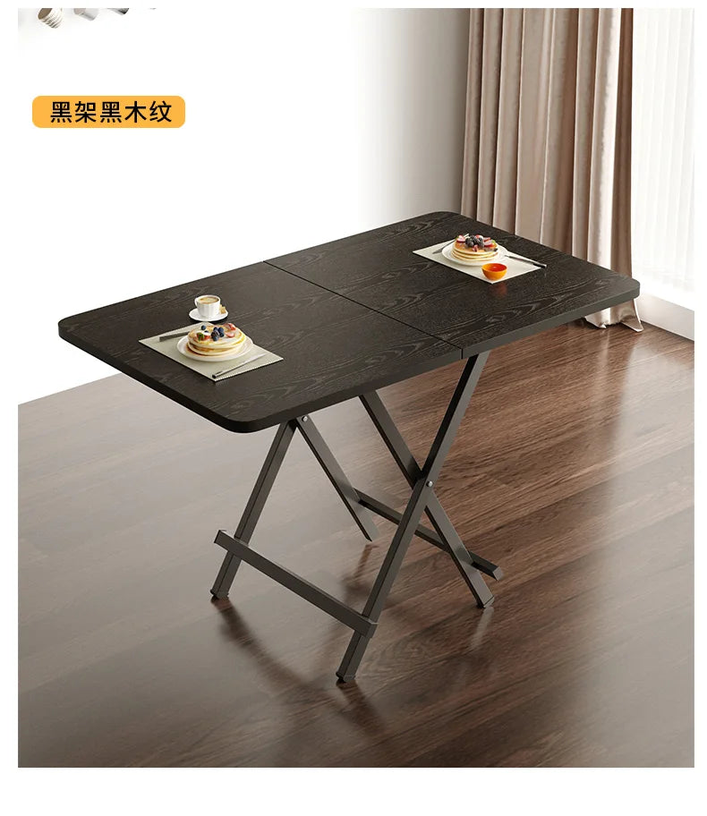 Simple Portable Kitchen Table Folding Coffee Modern Design Dining Table Nordic Black Juegos De Comedor Home Furniture HD50CZ