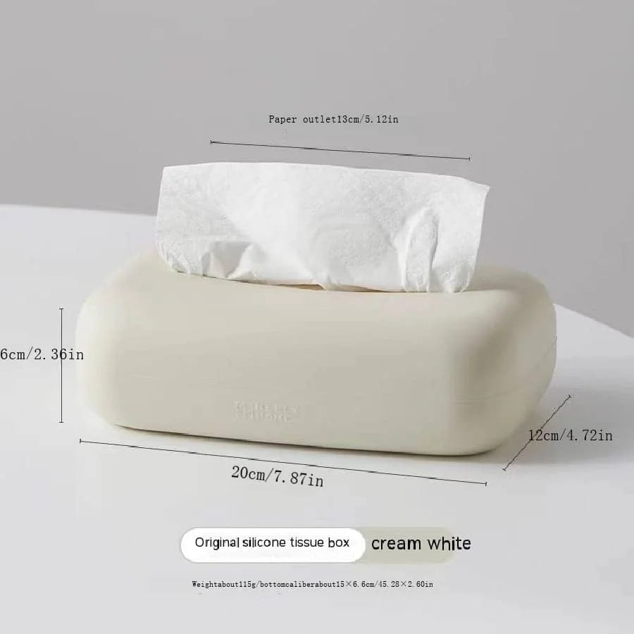 Light Luxury Tissue Box Soft Waterproof Tissue Box Cover Silicone Reusable Wet Wipe Box Holder Bathroom Kitchen Paper Holder