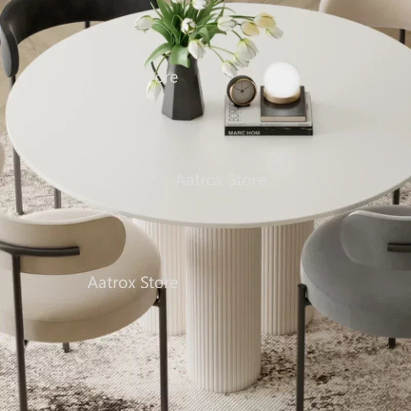 Simple Balcony Dining Table Bistro Round Nordic Modern Bar Tables Receptionist White Muebles De Cocina Kitchen Furniture HD50CZ