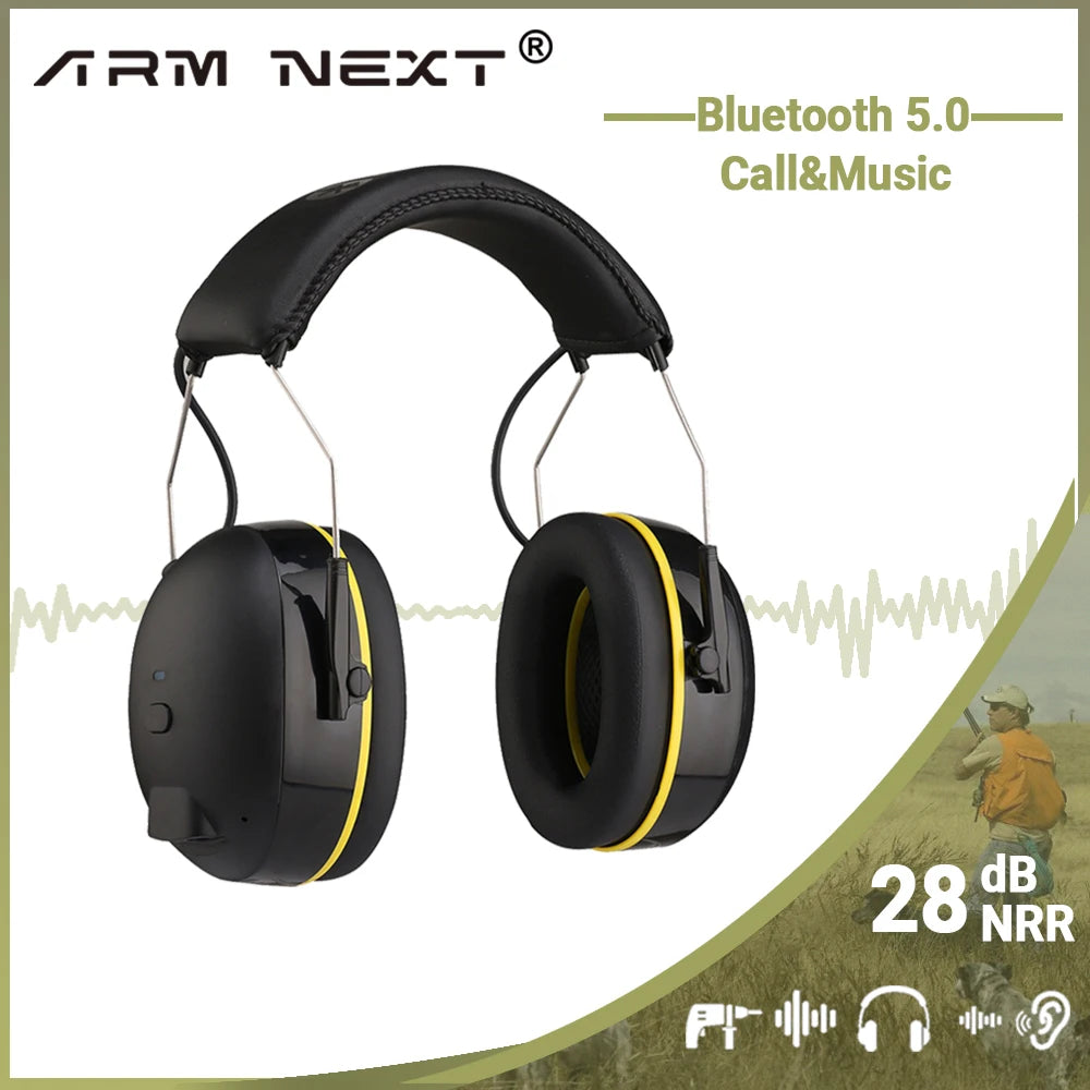 Hearing Protector with Bluetooth Noise Reduction Safety Ear Muffs 28dB Noise Cancelling Ear Protection Headphones for Shooting