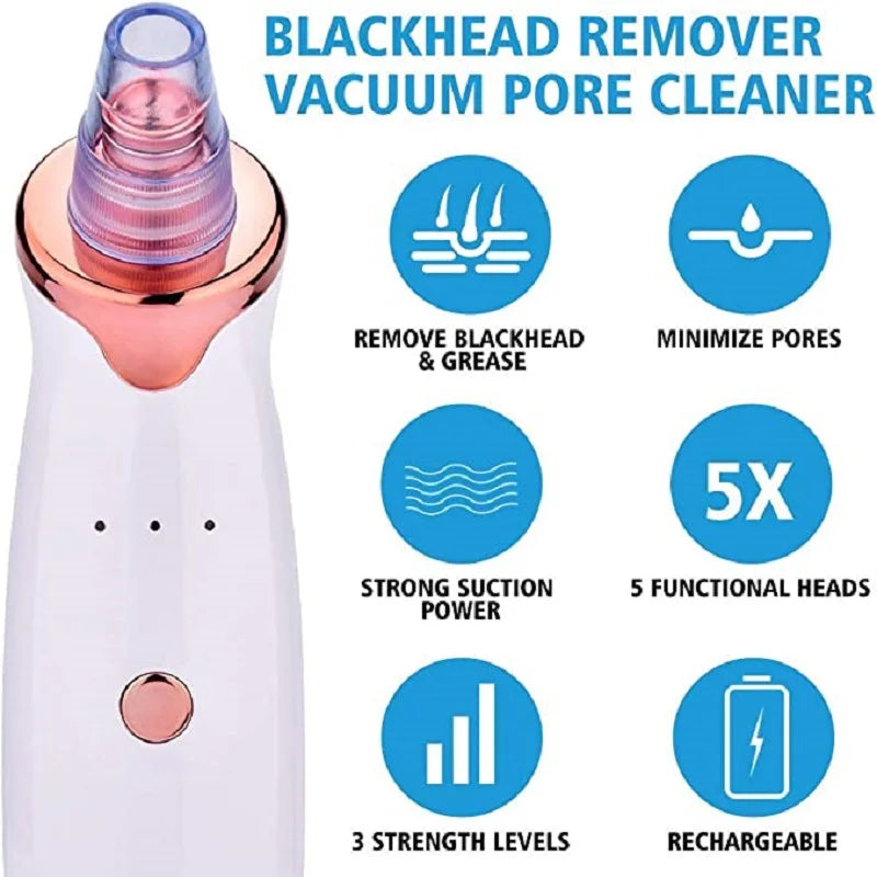 Blackhead Remover Vacuum Suction Pore Cleaner Acne Extractor Acne Comedone Whitehead Pimple Removal Spot Cleaner Skin Care Tool