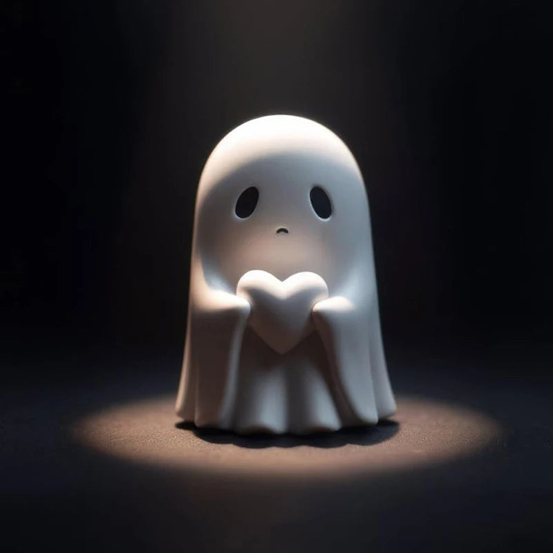 Middle Finger Cute Ghost Statue, Ghosts Small Scary Ghost Figurines, Halloween Home Decorations, Coffee Table Centerpieces Shelf