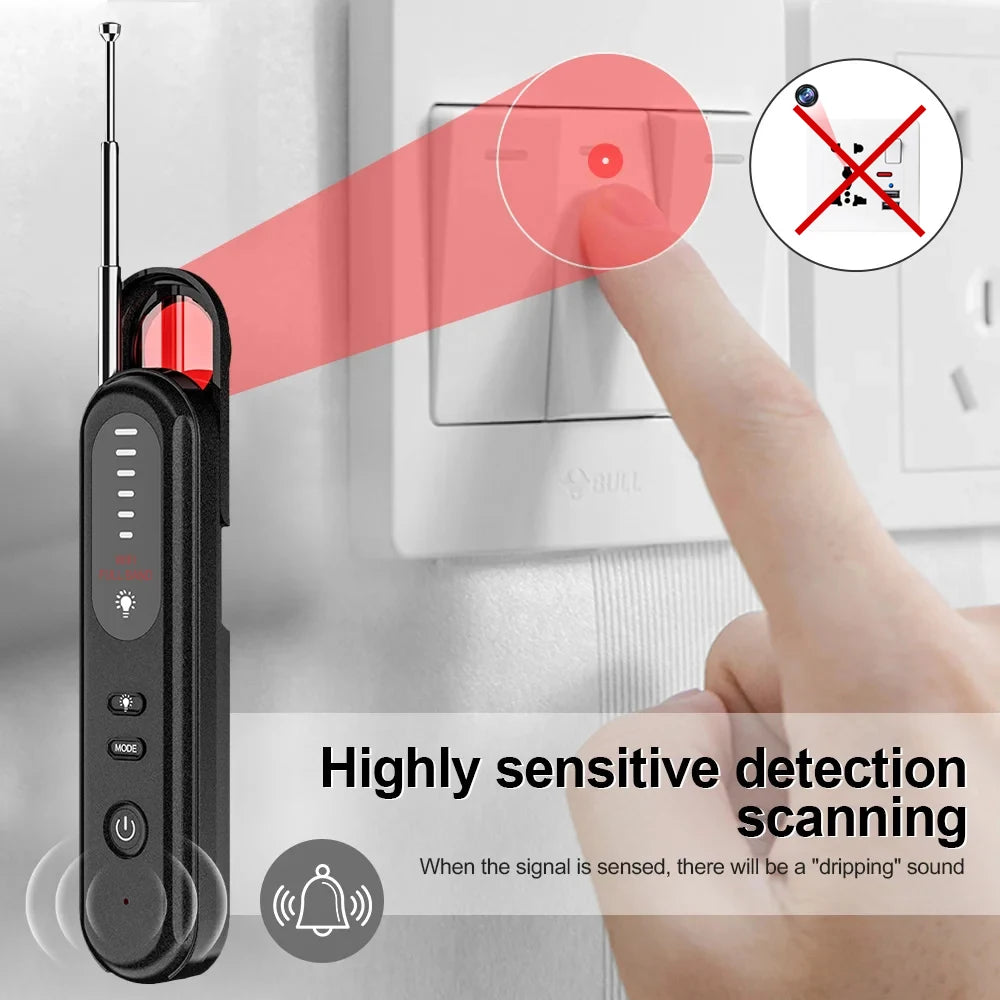 Hidden Camera Detector Anti-Spy Car GPS Tracker Listening Device Bug RF Wireless All Signal Scanner Gadget Security Protection