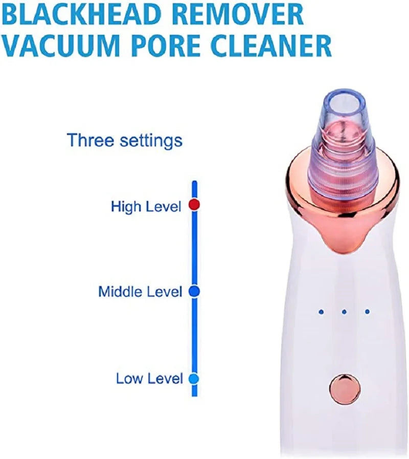 Blackhead Remover Vacuum Suction Pore Cleaner Acne Extractor Acne Comedone Whitehead Pimple Removal Spot Cleaner Skin Care Tool